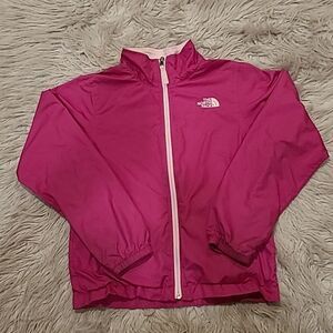 The north face girls magenta pink zip up spring/fall jacket size 10/12